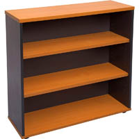 rapid worker bookcase 3 shelf 900 x 315 x 900mm cherry/ironstone