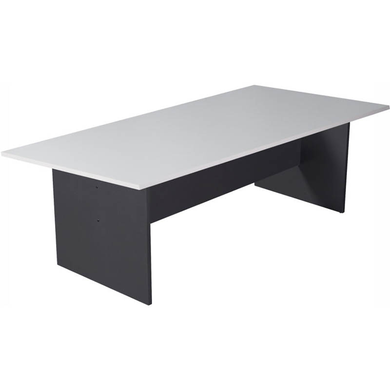 Image for RAPID WORKER BOARDROOM TABLE 2400 X 1200MM WHITE/IRONSTONE from BusinessWorld Computer & Stationery Warehouse