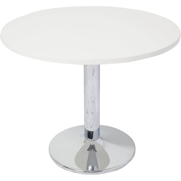 Image for RAPIDLINE ROUND TABLE DISC BASE 900MM NATURAL WHITE/CHROME from BusinessWorld Computer & Stationery Warehouse