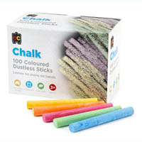 educational colours dustless chalk assorted box 100