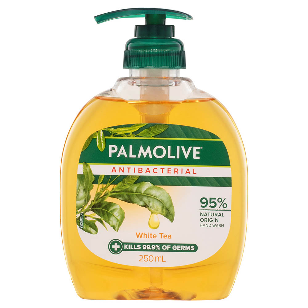 Image for PALMOLIVE ANTIBACTERIAL LIQUID HAND WASH PUMP WHITE TEA 250ML from York Stationers