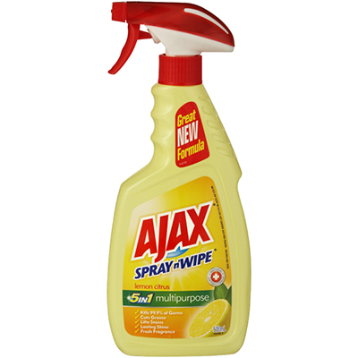 AJAX SPRAY N WIPE MULTIPURPOSE ANTIBACTERIAL CLEANER LEMON TRIGGER 500ML |  | 7005390i