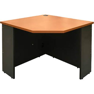 Image for RAPID WORKER CORNER WORKSTATION UNIT 900 X 900 X 600MM BEECH/IRONSTONE from Pinnacle Office Supplies