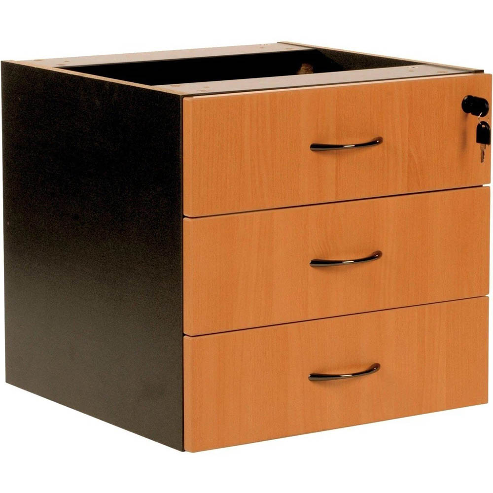 Image for RAPID WORKER FIXED DESK PEDESTAL 3-DRAWER LOCKABLE 465 X 447 X 454MM BEECH/IRONSTONE from BusinessWorld Computer & Stationery Warehouse