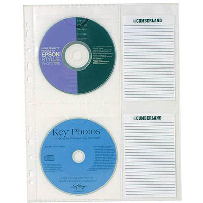 Image for CUMBERLAND CD STORAGE POCKET WITH INDEX A4 CLEAR PACK 10 from Olympia Office Products