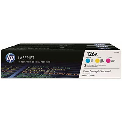 Image for HP CF341A 126A TONER CARTRIDGE CYAN/MAGENTA/YELLOW from Mitronics Corporation
