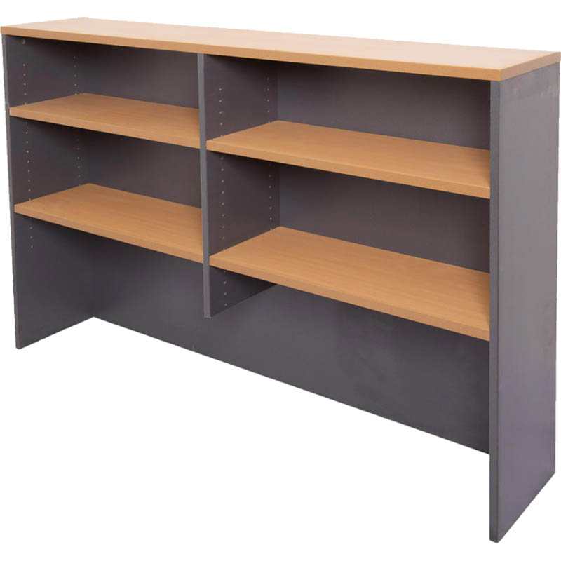 Image for RAPID WORKER OVERHEAD HUTCH 1200 X 1070 X 315MM BEECH/IRONSTONE from That Office Place PICTON