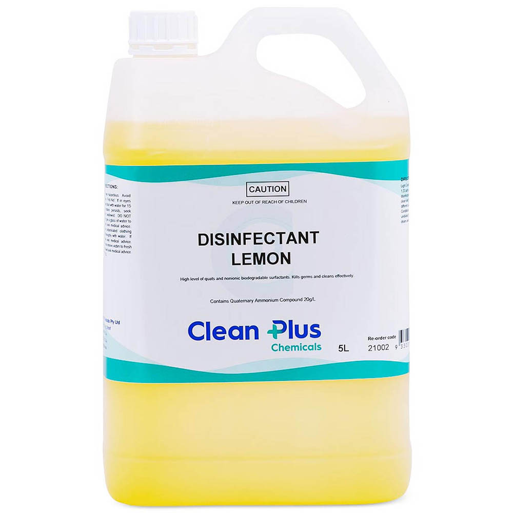 Image for CLEAN PLUS DISINFECTANT 5 LITRE LEMON CARTON 3 from BusinessWorld Computer & Stationery Warehouse