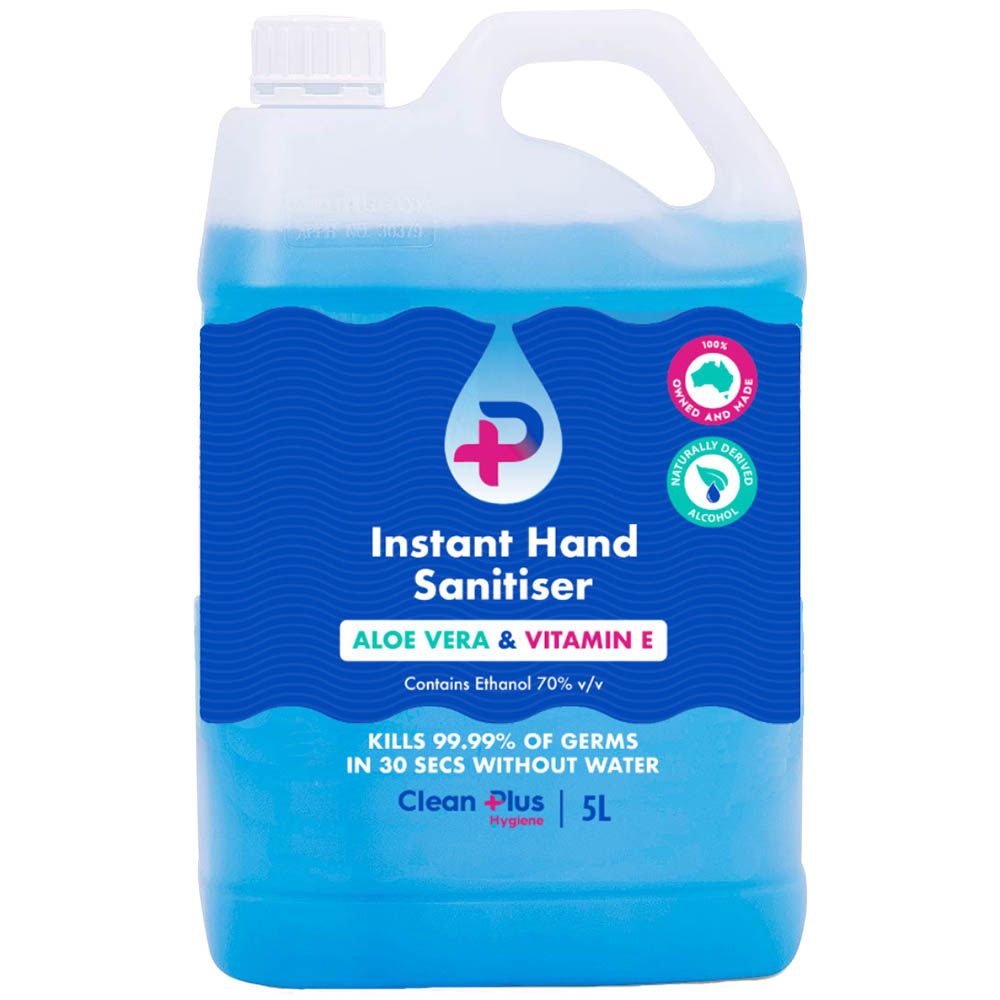 Image for CLEAN PLUS INSTANT HAND SANITISER GEL 5 LITRE BLUE from That Office Place PICTON