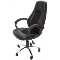rapidline cl410 executive chair high back chrome base arms pu black