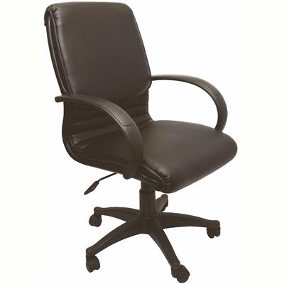 Image for RAPIDLINE CL610 EXECUTIVE CHAIR MEDIUM BACK ARMS PU BLACK from Prime Office Supplies