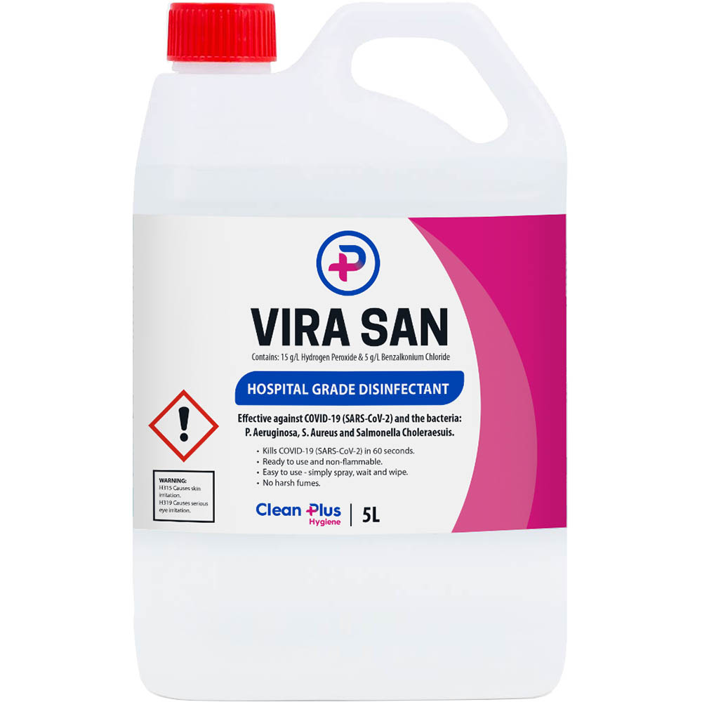 Image for CLEAN PLUS VIRA SAN DISINFECTANT 5 LITRE CARTON 3 from That Office Place PICTON