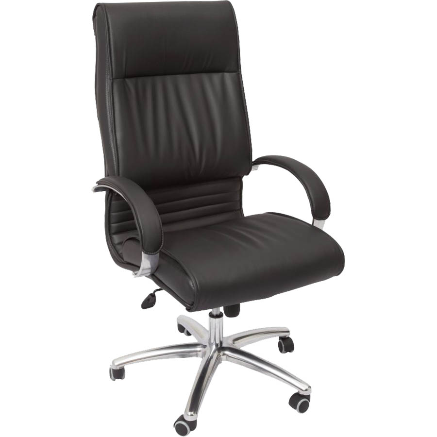 Image for RAPIDLINE CL820 EXECUTIVE CHAIR HIGH BACK ARMS PU BLACK from York Stationers