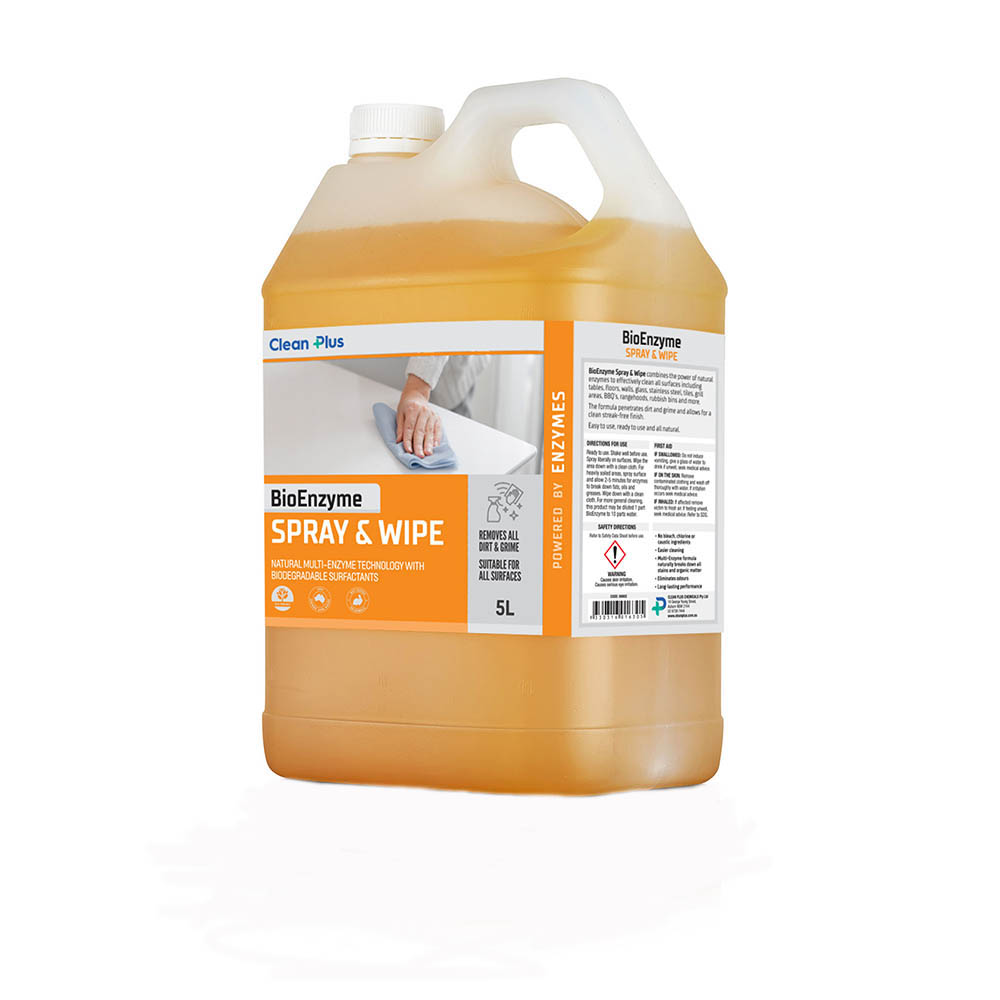 Image for CLEAN PLUS BIOENZYME SPRAY AND WIPE 5 LITRE from Mitronics Corporation