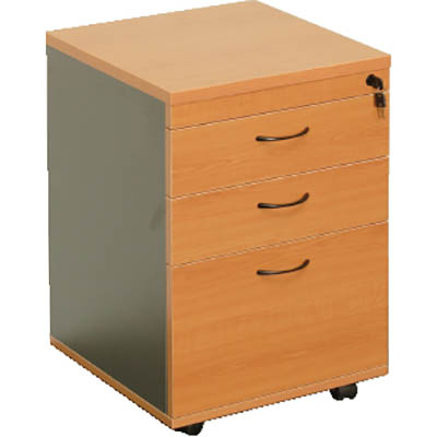 Image for RAPID WORKER MOBILE PEDESTAL 3-DRAWER LOCKABLE 690 X 465 X 447MM CHERRY/IRONSTONE from BusinessWorld Computer & Stationery Warehouse