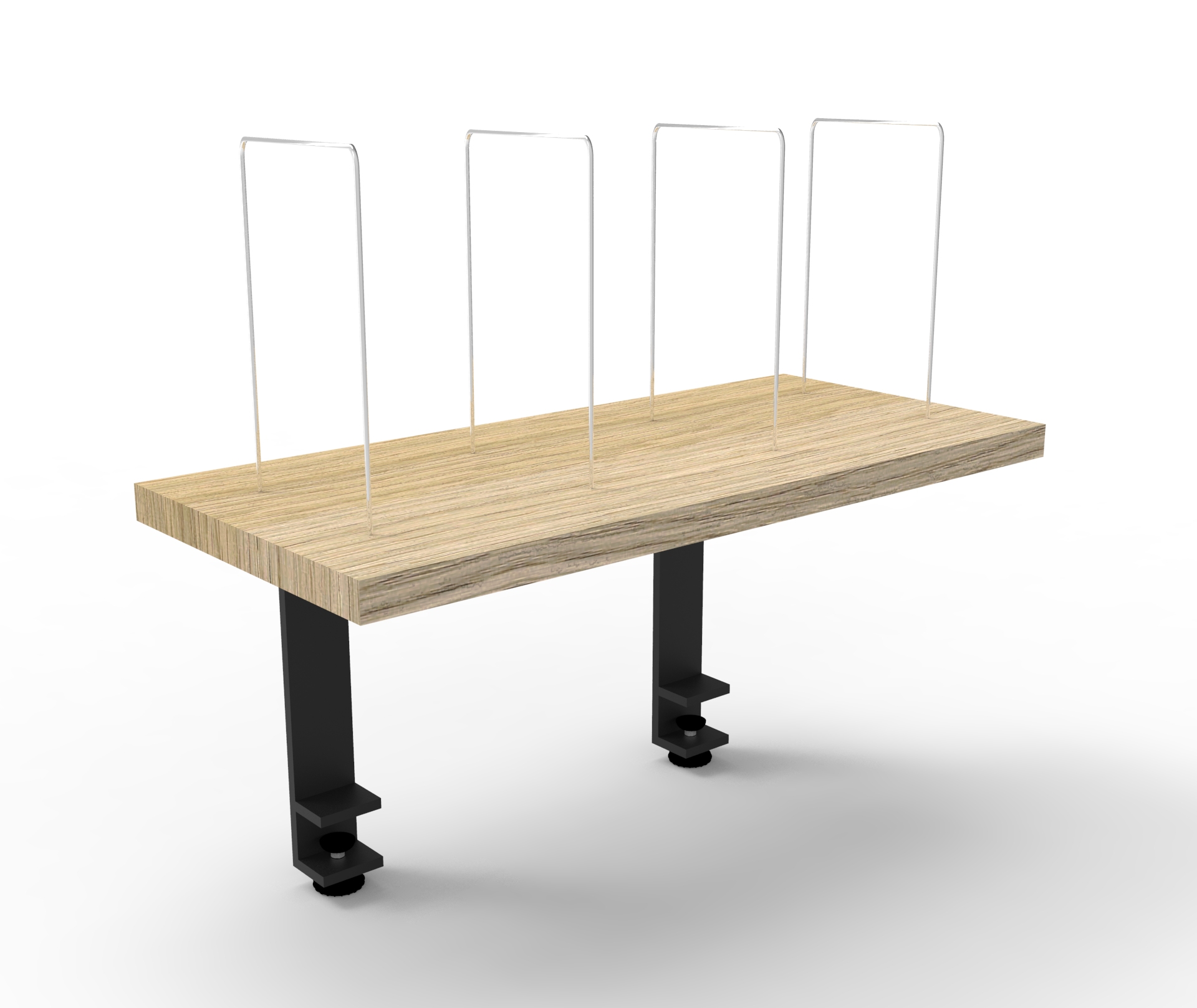 Image for RAPIDLINE CLAMP MOUNT SHELF AND DIVIDERS NATURAL OAK / BLACK from Mitronics Corporation