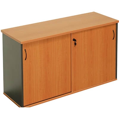 Image for RAPID WORKER CREDENZA SLIDING DOOR LOCKABLE 1200 X 450 X 730MM BEECH/IRONSTONE from Eastland Office Supplies