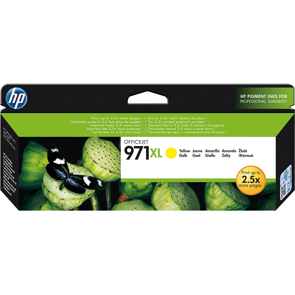 Image for HP CN628AA 971XL INK CARTRIDGE HIGH YIELD YELLOW from Prime Office Supplies