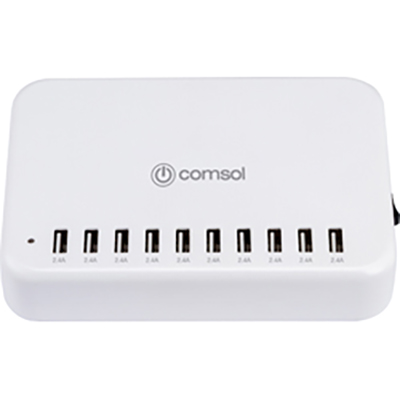 Image for COMSOL 10 PORT USB CHARGING STATION WHITE from Mitronics Corporation