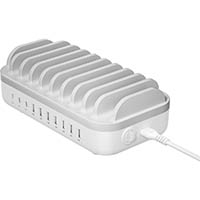 comsol 10 port usb-c and usb-a charging station 120w white