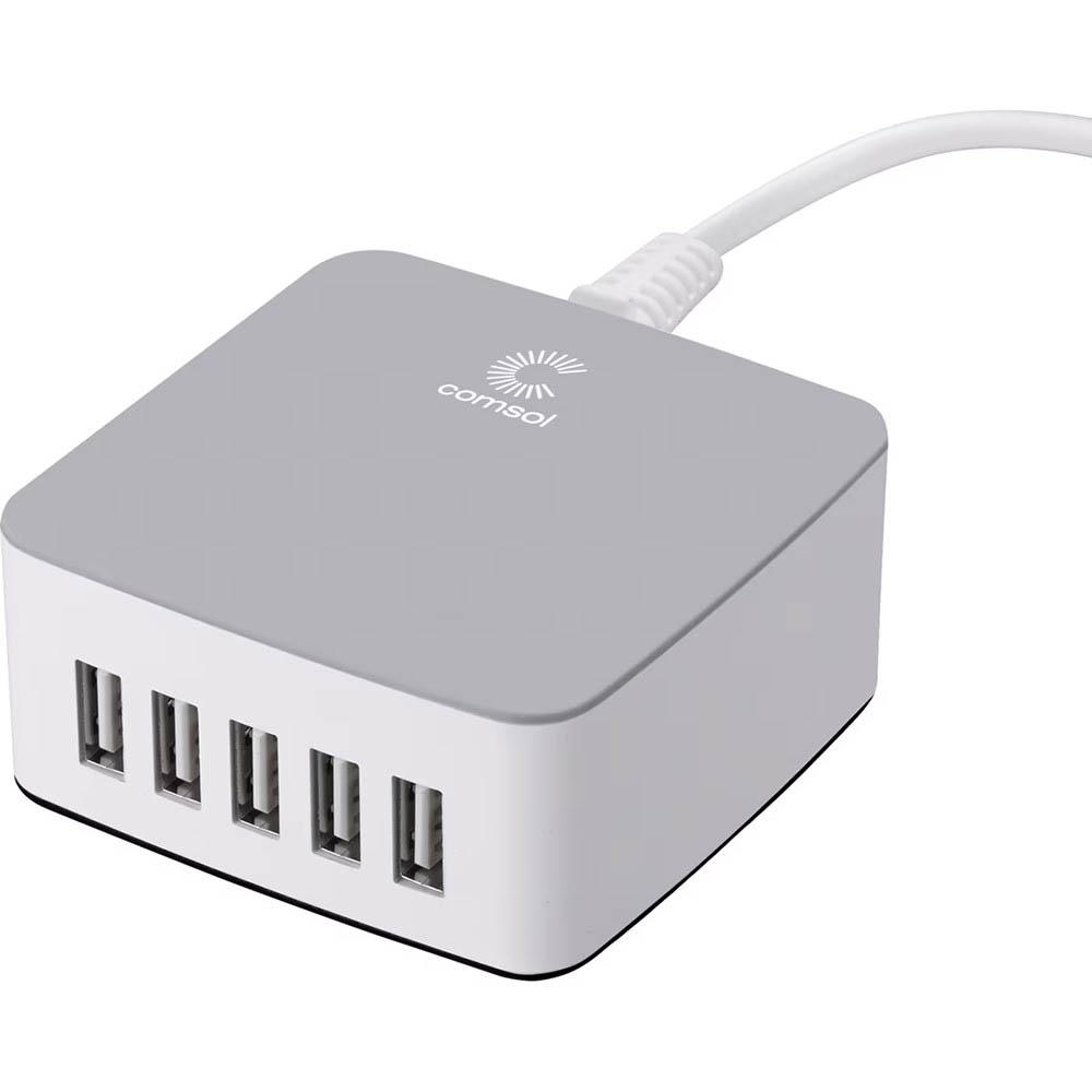 COMSOL 5 PORT USB DESKTOP CHARGER 8A 40W GREY |  | 7118823