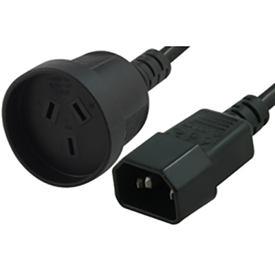 Image for COMSOL UPS POWER CABLE IEC-C14 PLUG TO 3-PIN SOCKET 250MM BLACK from Mitronics Corporation