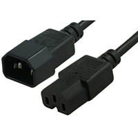 comsol high temperature power cable iec-c14 male to iec-c15 female 1m black