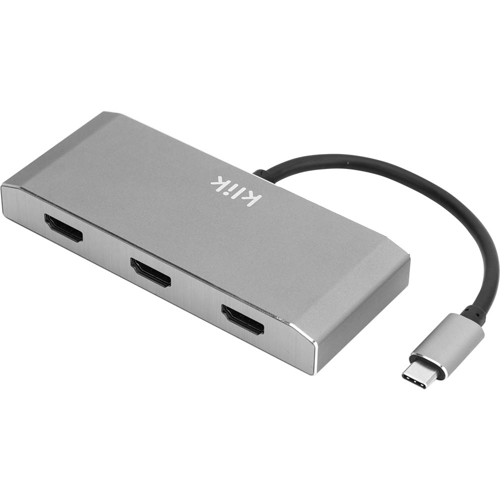 Image for KLIK USB-C TO TRIPLE HDMI FEMALE ADAPTER SILVER from Challenge Office Supplies