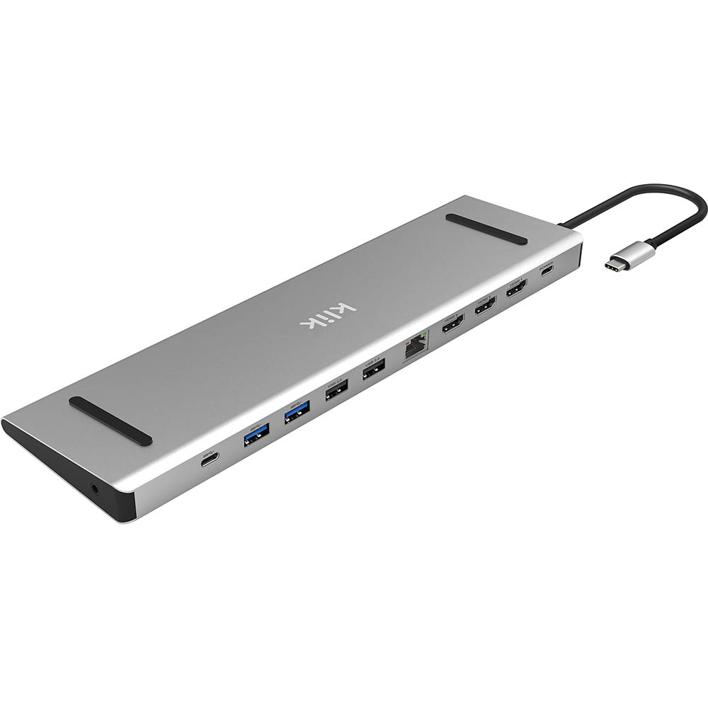 Image for KLIK KCMPH3SAD USB-C TRIPLE HDMI MULTI-PORT ADAPTER SILVER from York Stationers