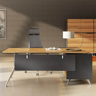 Image for NOVARA EXECUTIVE DESK LEFT HAND RETURN 2150 X 1850 X 750MM ZEBRANO TIMBER VENEER from Olympia Office Products