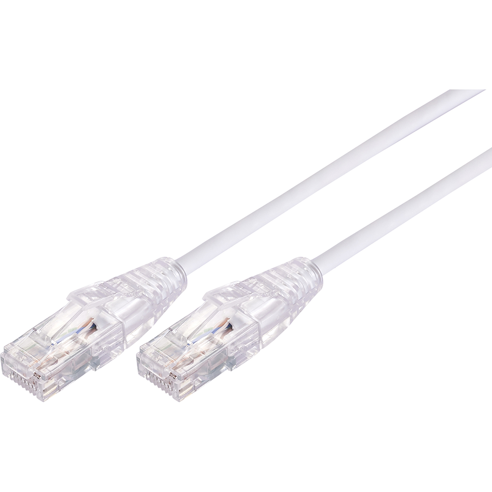 Image for COMSOL ULTRA THIN SNAGLESS PATCH CABLE CAT6A 10GBE UTP 300MM WHITE from Office Heaven