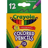 crayola short coloured pencils assorted pack 12