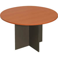 rapid worker round meeting table 1200mm cherry/ironstone