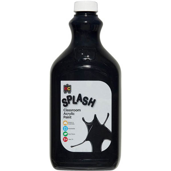 Image for EDUCATIONAL COLOURS SPLASH CLASSROOM ACRYLIC PAINT 2 LITRE LICORICE BLACK from Challenge Office Supplies