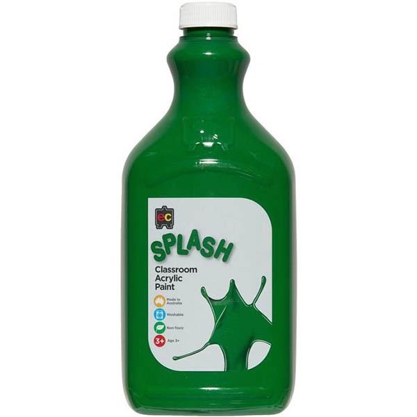 Image for EDUCATIONAL COLOURS SPLASH CLASSROOM ACRYLIC PAINT 2 LITRE MARTIAN GREEN from Prime Office Supplies