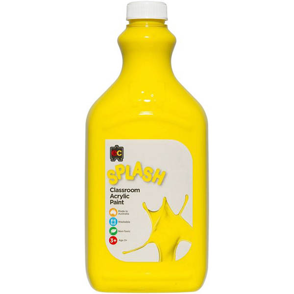 Image for EDUCATIONAL COLOURS SPLASH CLASSROOM ACRYLIC PAINT 2 LITRE SUNSHINE YELLOW from Challenge Office Supplies