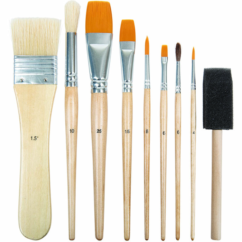 Image for ZART ART & CRAFT BRUSH SET ASSORTED PACK 9 from Prime Office Supplies