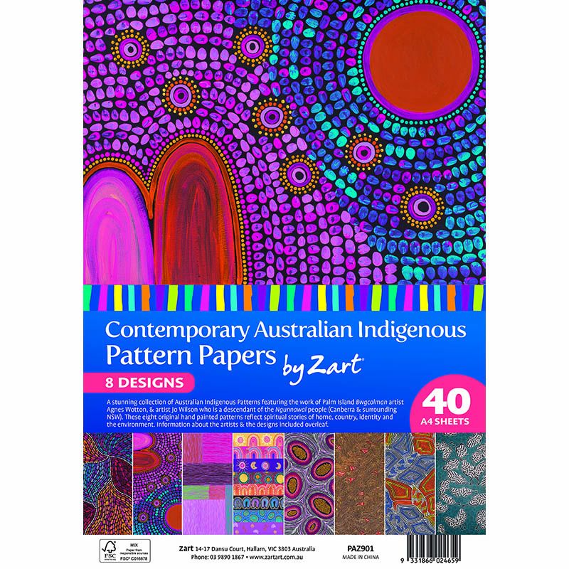 Image for ZART PATTERN PAPER CONTEMPORARY AUSTRALIAN INDIGENOUS A4 PACK 40 from Prime Office Supplies