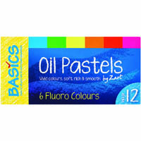 zart basics oil pastels fluoro assorted pack 12
