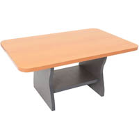 rapid worker coffee table 900 x 600mm beech/ironstone