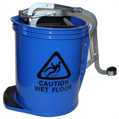 Image for CLEANLINK MOP BUCKET HEAVY DUTY METAL WRINGER 16 LITRE BLUE from Australian Stationery Supplies
