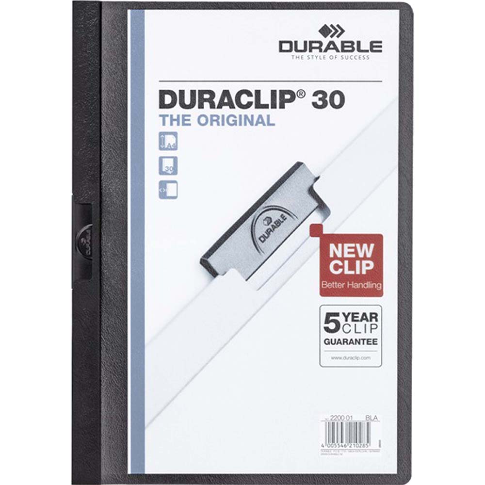 Image for DURABLE DURACLIP DOCUMENT FILE PORTRAIT 30 SHEET CAPACITY A4 BLACK from Office Express