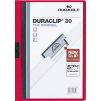 durable duraclip document file portrait 30 sheet capacity a4 red