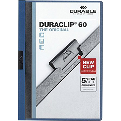 Image for DURABLE DURACLIP DOCUMENT FILE PORTRAIT 60 SHEET CAPACITY A4 DARK BLUE from Office Heaven