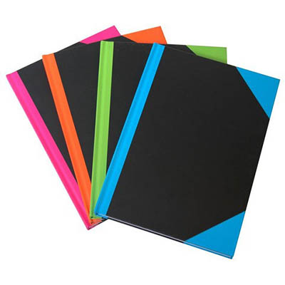 Image for BLACK AND RED NOTEBOOK CASEBOUND RULED 192 PAGE A5 ASSORTED CORNERS from Office Express