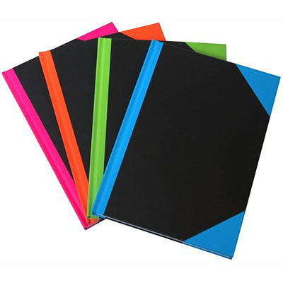 Image for BLACK AND RED NOTEBOOK CASEBOUND RULED A-Z INDEX 192 PAGE A4 ASSORTED CORNERS from Olympia Office Products