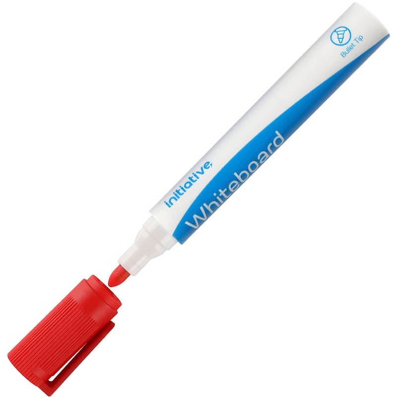 Image for INITIATIVE WHITEBOARD MARKER BULLET 2MM RED from That Office Place PICTON