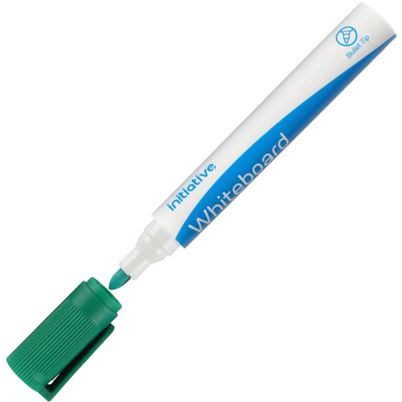 Image for INITIATIVE WHITEBOARD MARKER BULLET 2MM GREEN from Australian Stationery Supplies