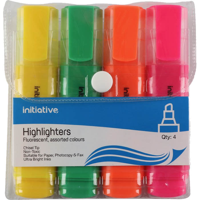 INITIATIVE HIGHLIGHTER CHISEL ASSORTED WALLET 4 |  | 7071685i