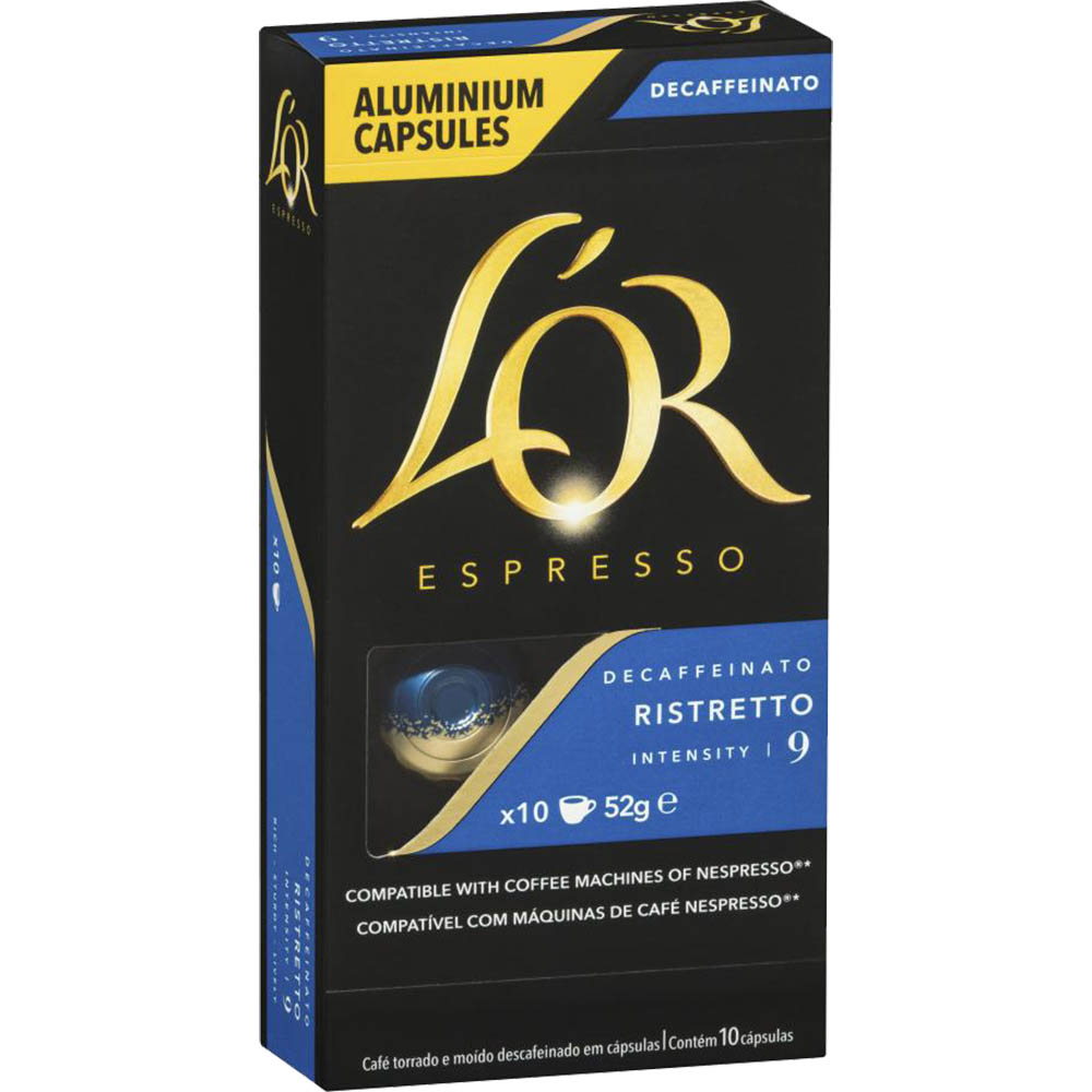 Image for L'OR ESPRESSO NESPRESSO COMPATIBLE COFFEE CAPSULES RISTRETTO DECAF PACK 10 from That Office Place PICTON